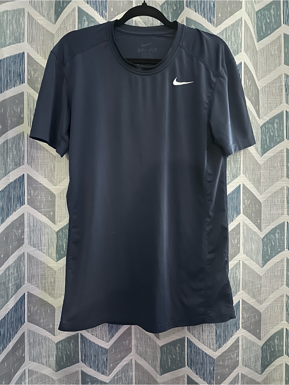 Nike Men’s Dri Fit Running Short Sleeved Shirt Navy Size M